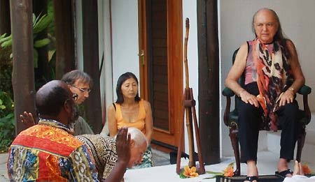 Donald receiving Avatar Adi Da's glance at Adi Da Samrajashram in 2006