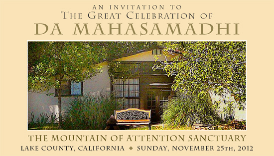 An Invitation to the Great Celebration of Da  Mahasamadhi
