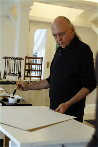 Adi Da at work on His Image-Art