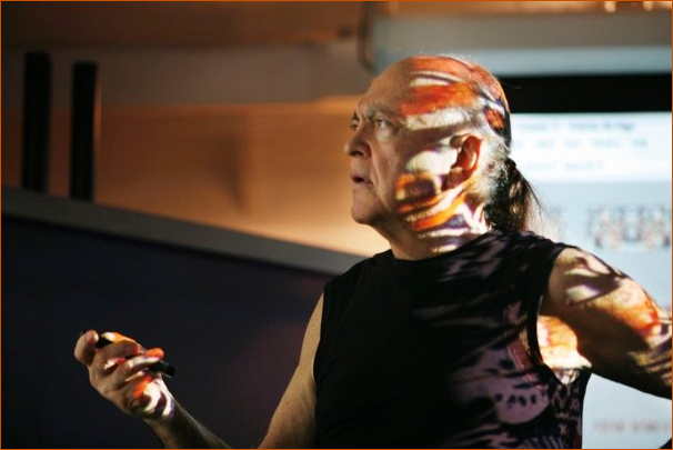 Adi Da at work on His Image-Art