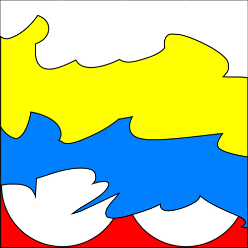 Eurydice One: The Illusory Fall of The Bicycle Into The Sub-Atomic Parallel Worlds of Primary Color and Point of View - Part Three: The Abstract Narrative in Geome and Linead (Second Stage) - V, 2:  2007, 2010 Lacquer on aluminum 72 x 72"