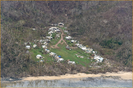 Ciqomi, after cyclone (aerial view of the village, provided  by the Fijian government)