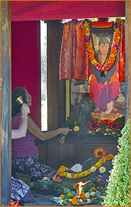 a puja at Earth-Fire Temple
