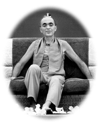 Adi Da sitting with devotees in Land Bridge  Pavilion in 1986