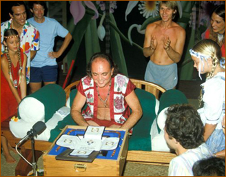 Adi Da receiving the first edition of The Dawn Horse Testament in 1985