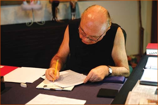 Adi Da working on The Aletheon in Glass Pear (February 18, 2007)