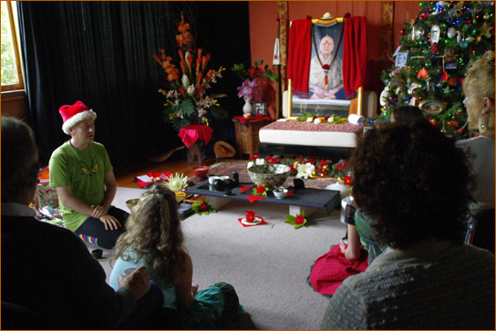 Danavira Mela celebration in the regional center, Melbourne, Australia, December, 2012. Green tea ceremony.