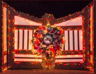 Danavira Mela Wreath on All Eyes Gate at night - The Mountain Of Attention, December 2018